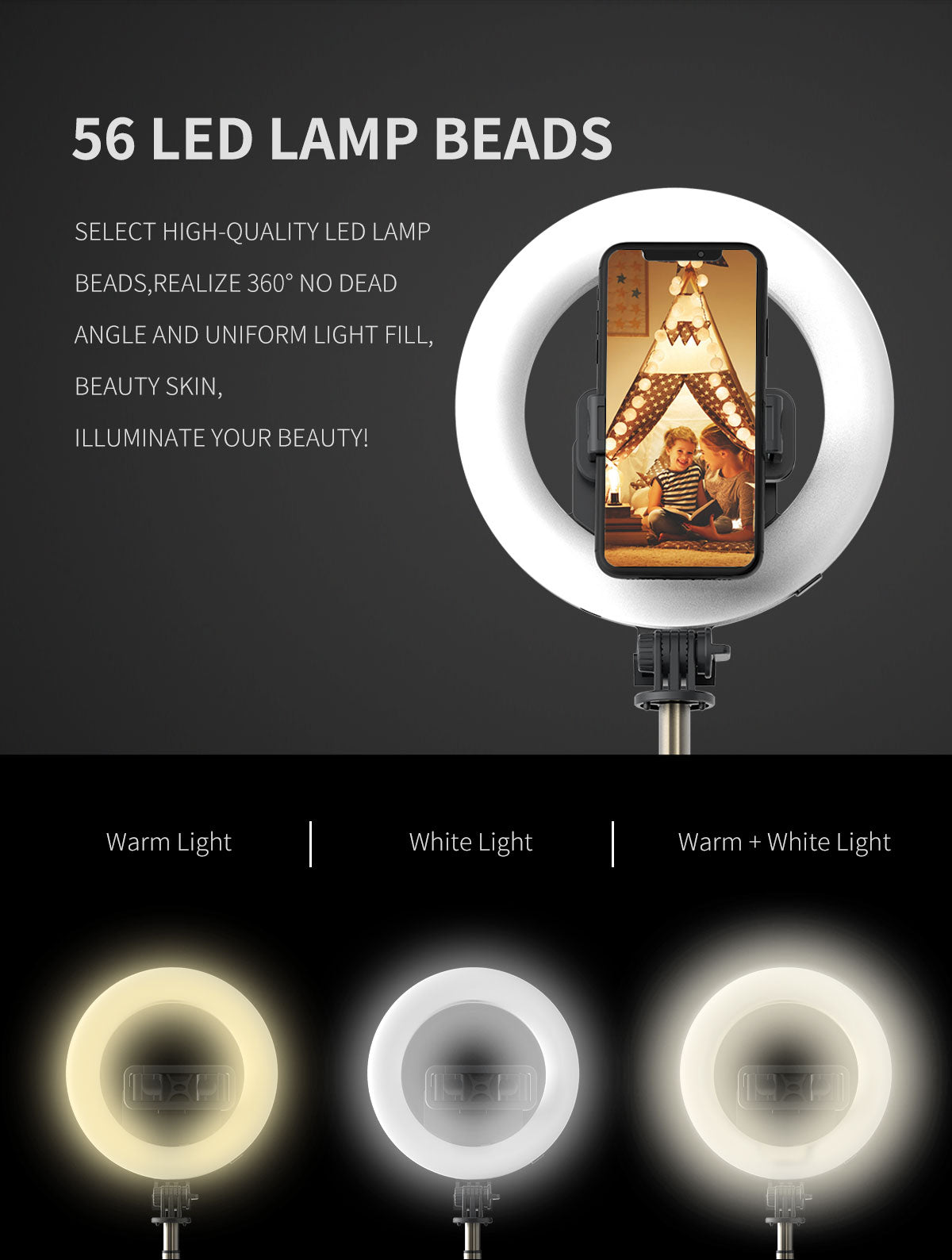 4 in 1 LED Ring Bluetooth Selfie Tripod