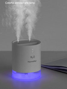 Wireless/USB Cute Double Nozzle Air Humidifier 500ml Home Air Humidifier  With Colorful Night Light, Aroma Essential Oil Diffuser